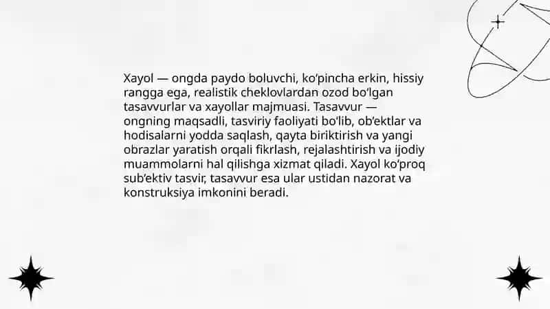 Xayol va tasavvur haqida tushuncha 3