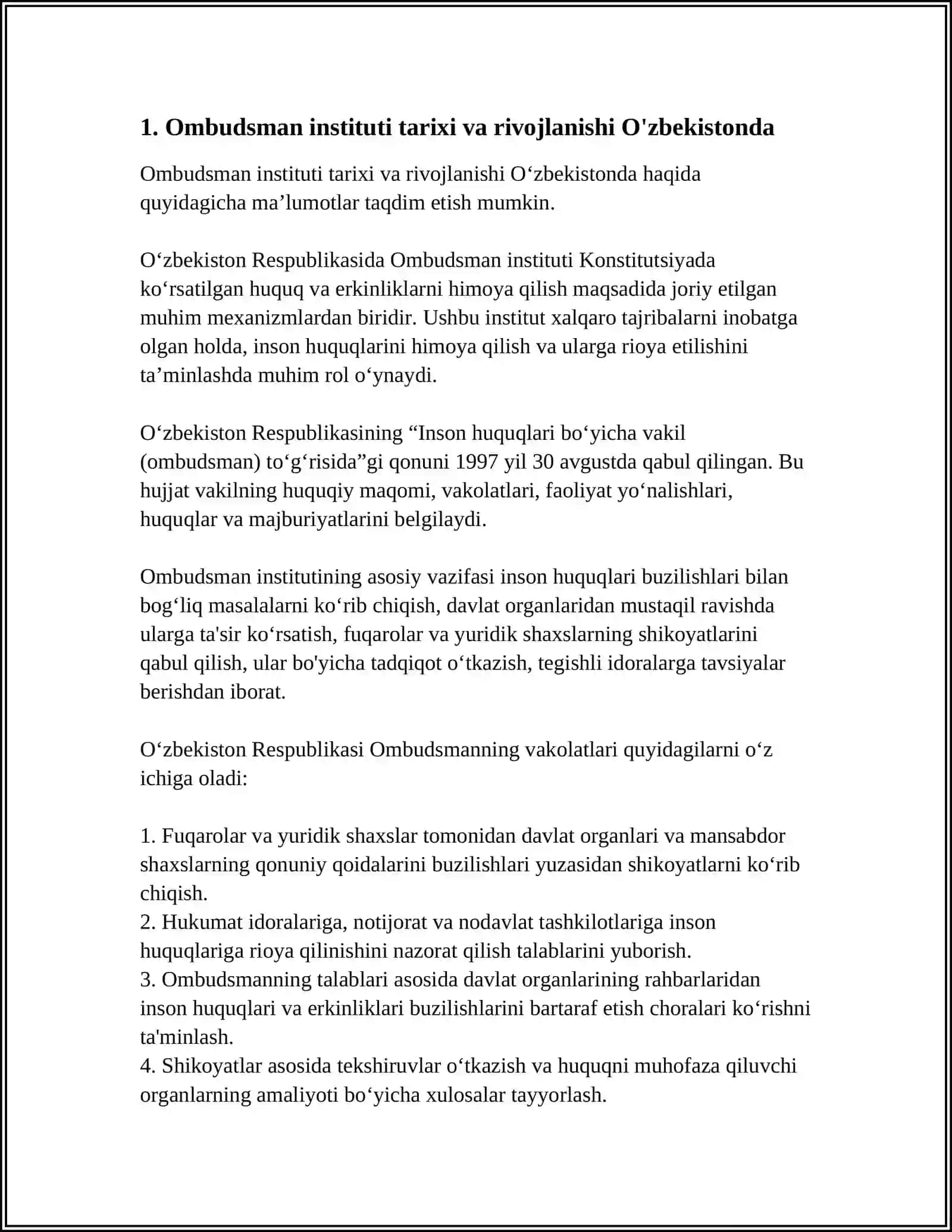 O'ZBEKISTONDA OMBUDSMAN FAOLIYATI 3