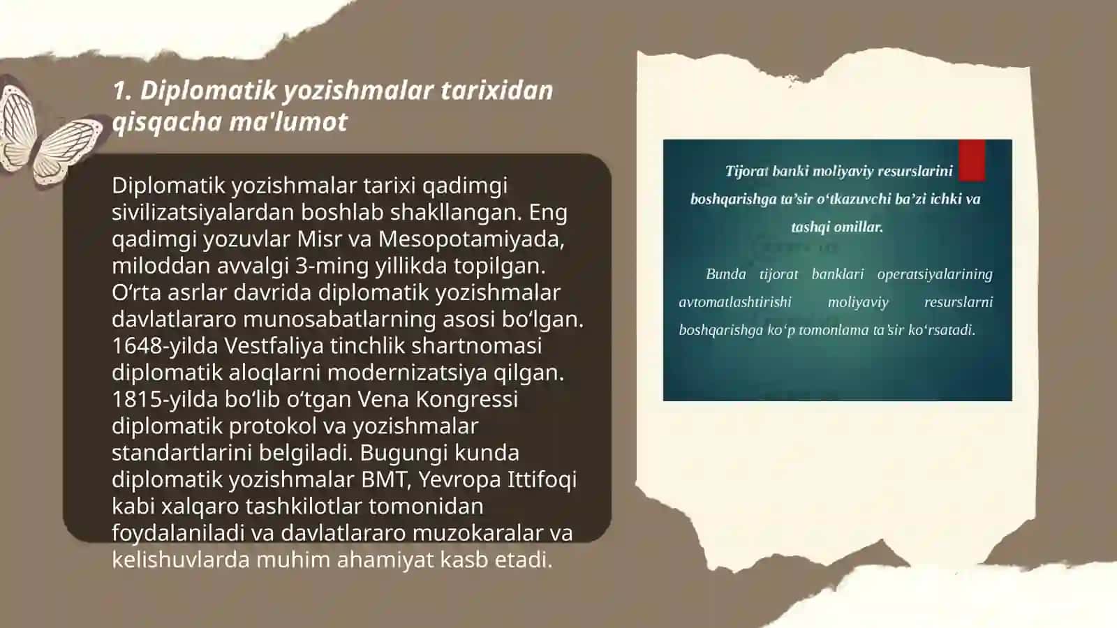 Tiplomatik va tijorat yozishmalari 3