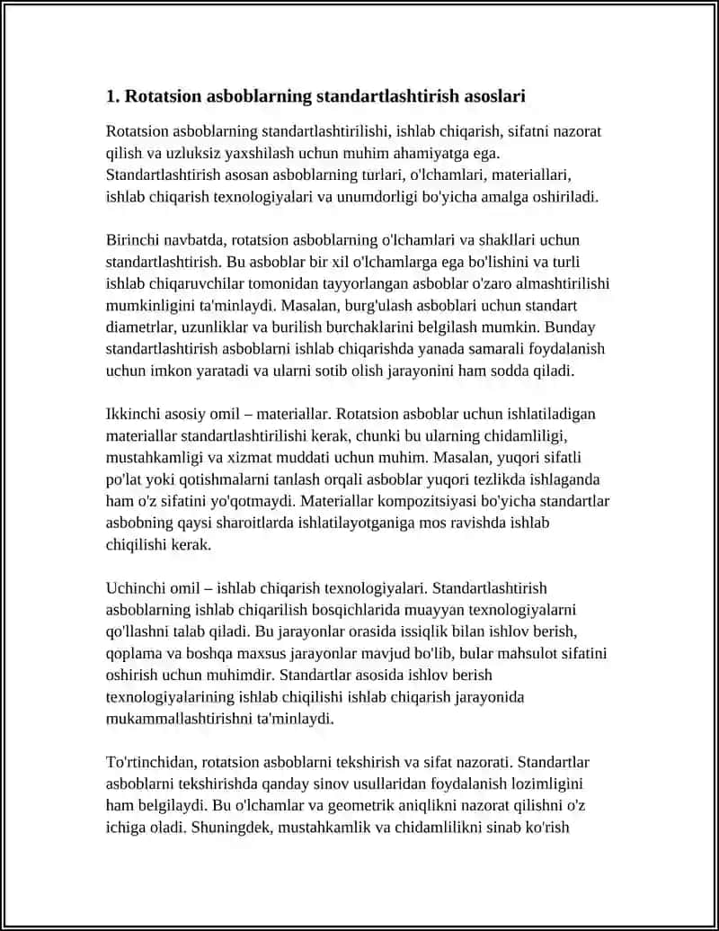 ROTATSION ASBOBLARNING STANDARTIZATSIYASI 3