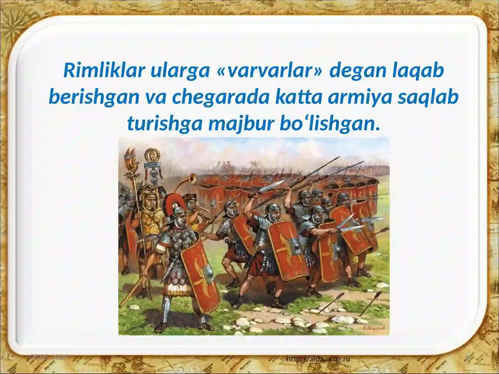 6-sinf Tarix fanidan Rim imperiyasining yemirilishi dars taqdimot 3
