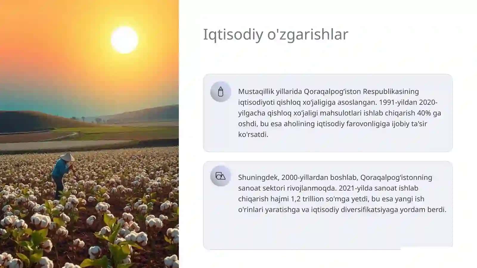 Qoraqalpogʻistonning iqtisodiy o'zgarishlari 3