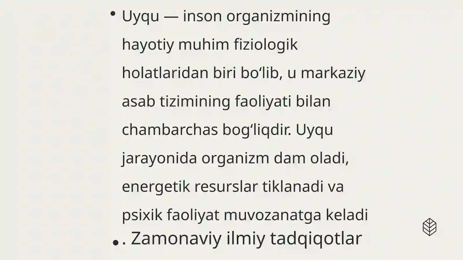 Uyqu buzilishlari klassifikatsiyasi 3