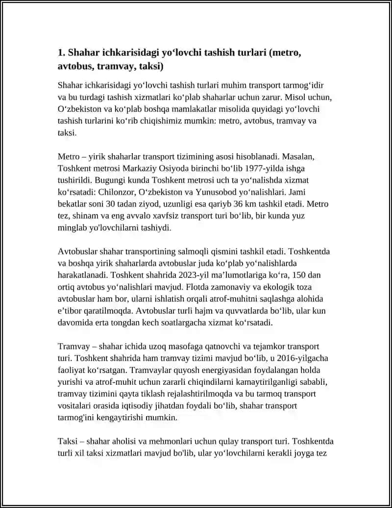 YUKLAR VA YOLOVCHILAR TASHISH TURLARI 3