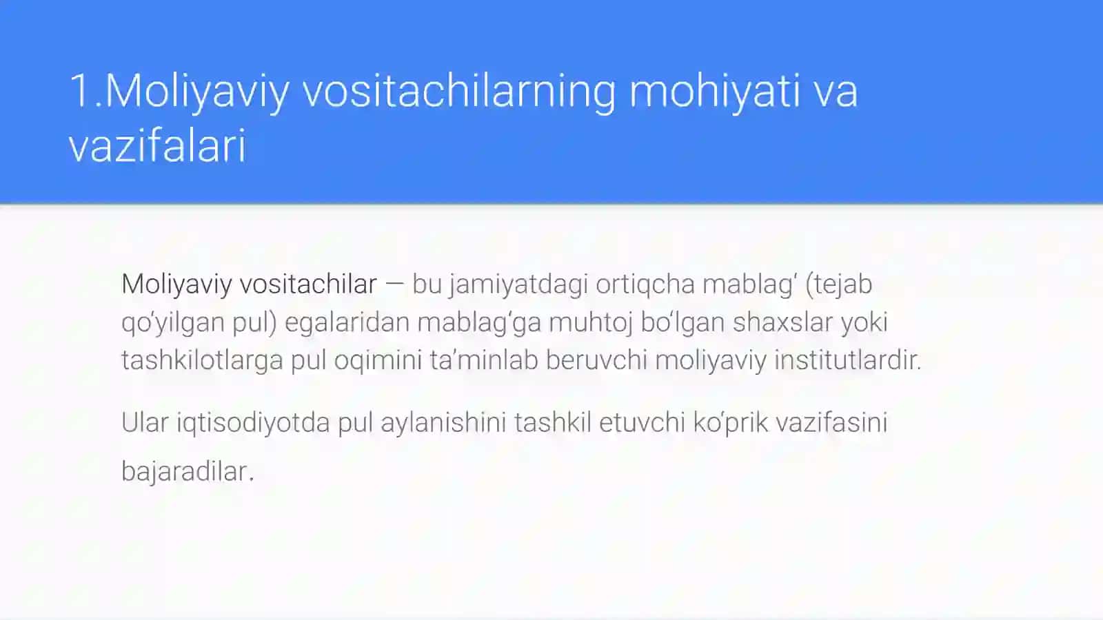 Moliyaviy vositachilar 3