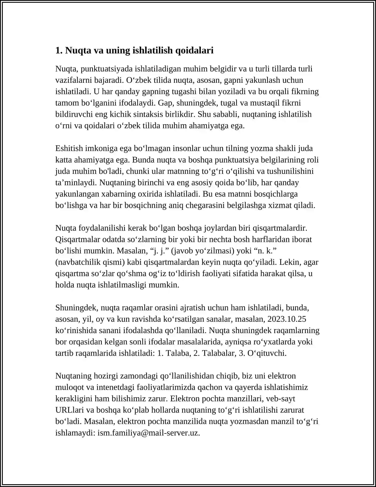 PUNKTUATSIYA MASALALARI 3