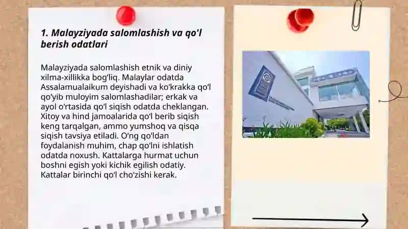 Malayziya urf odatlari va muomala madaniyati 3