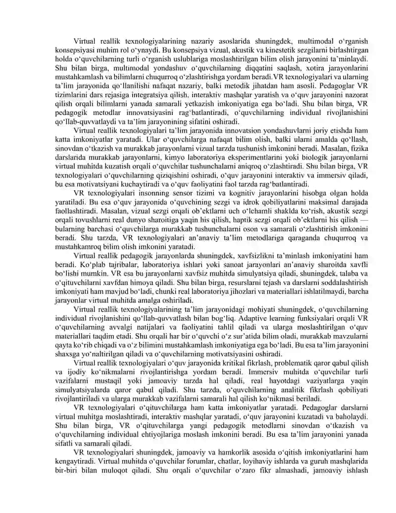 Virtual reallik texnologiyasining nazariy asoslari va mohiyati 3