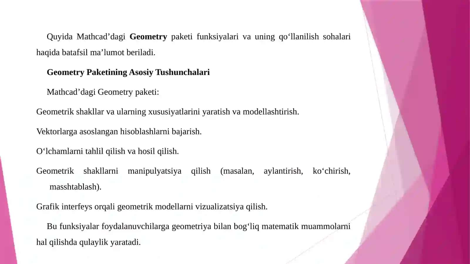 Matematik Geometriya Paketi 3