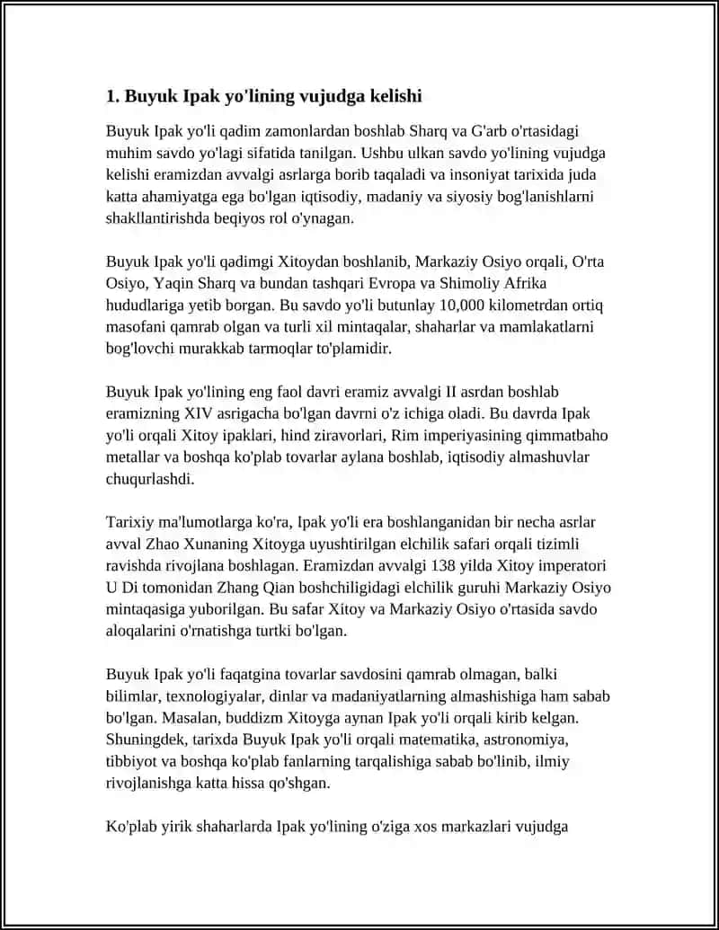BUYUK IPAK YO'LINING SHAKILLANISH TARIXI 3