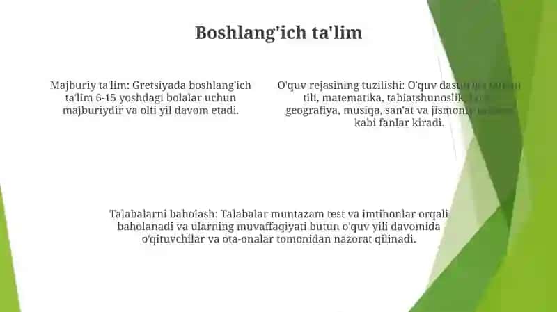 Gritsiya Talim Tizimi 3