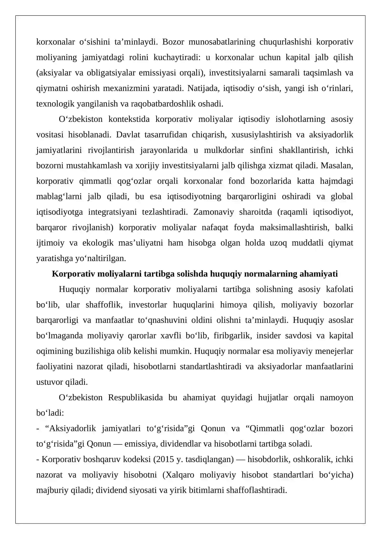 Korporativ moliyalar 3