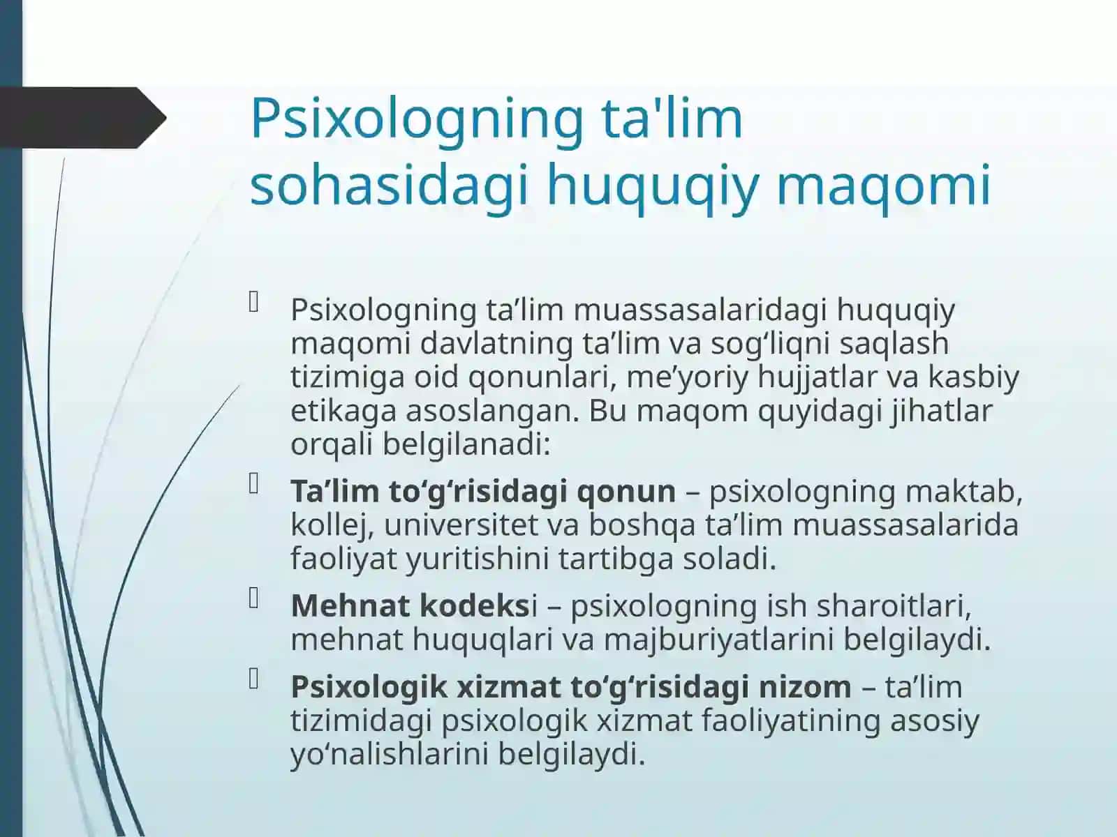 Psixolog faoliyatining huquqiy asoslari 3
