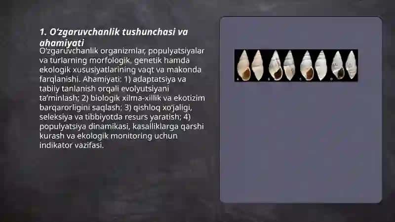 Oʻzgaruvchanlik va uning xillari 3