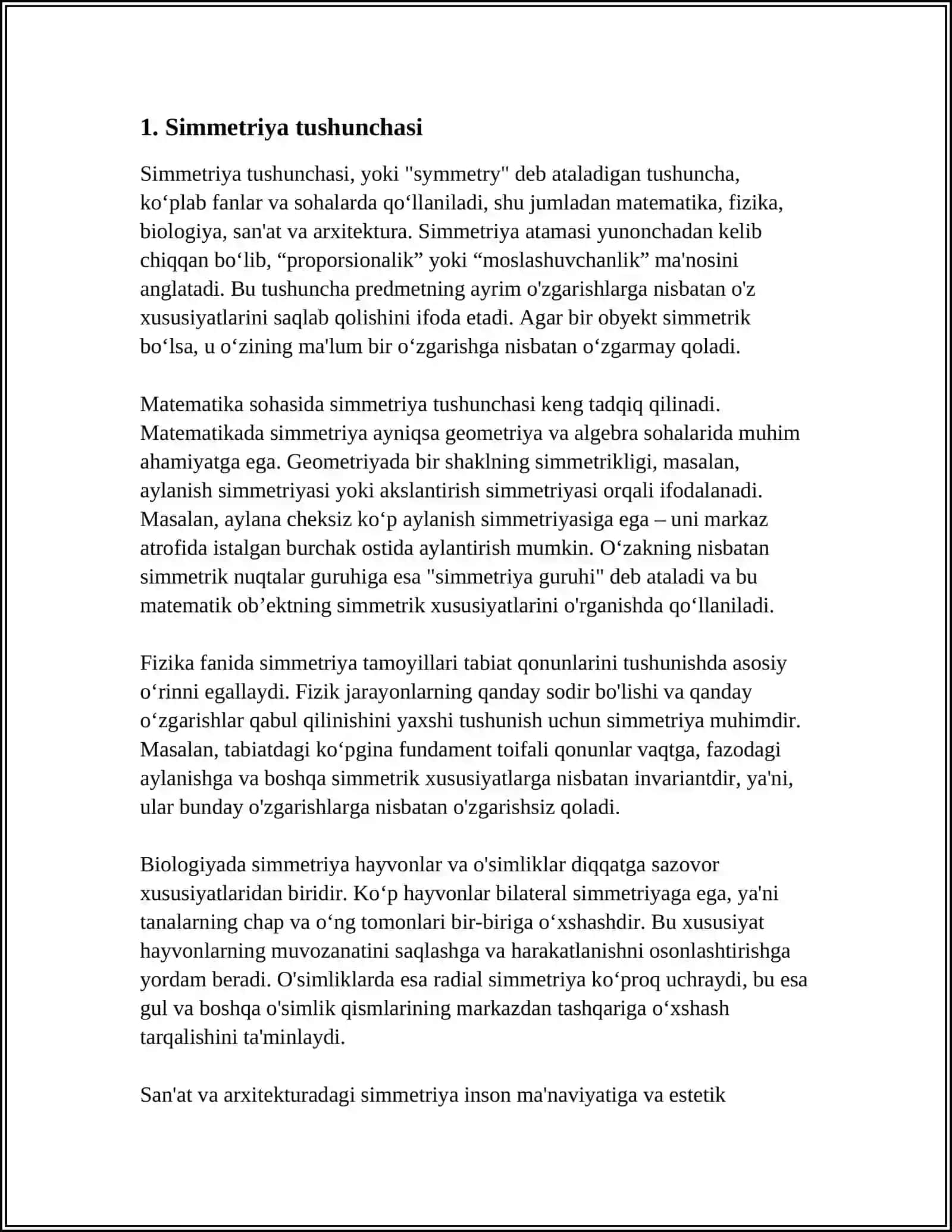 SIMMETRIYA VA GRUPPALAR NAZARIYASINING ELEMENTLARI 3