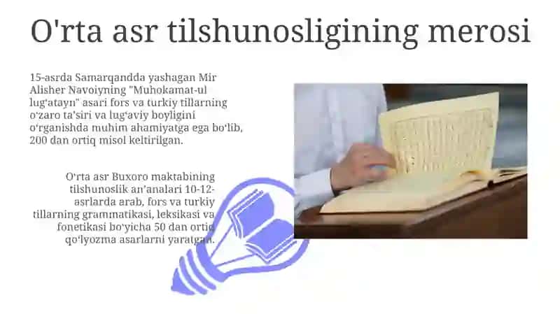 O'rta asrlar tilshunosligi (Arab O'rta Osiyo Yevropa va Rus tilshunosligi) 3
