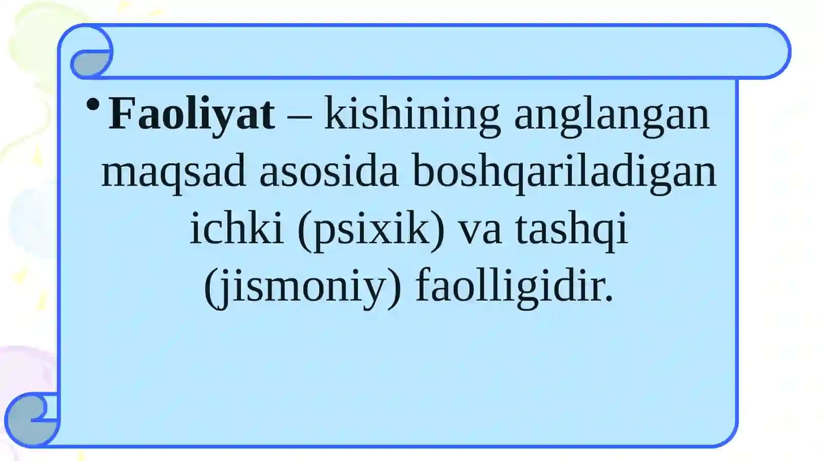 FAOLIYATHAQIDA TUSHUNCHA 3