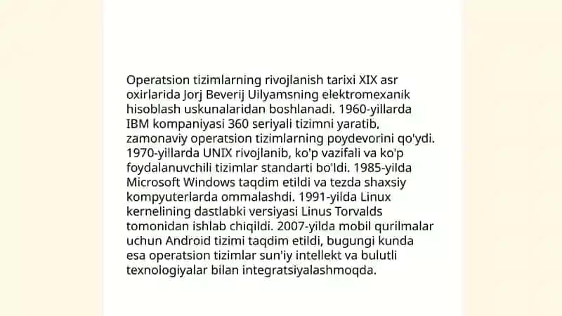 Zamonaviy operatsion tizimlarning qiyosiy tahlili 3