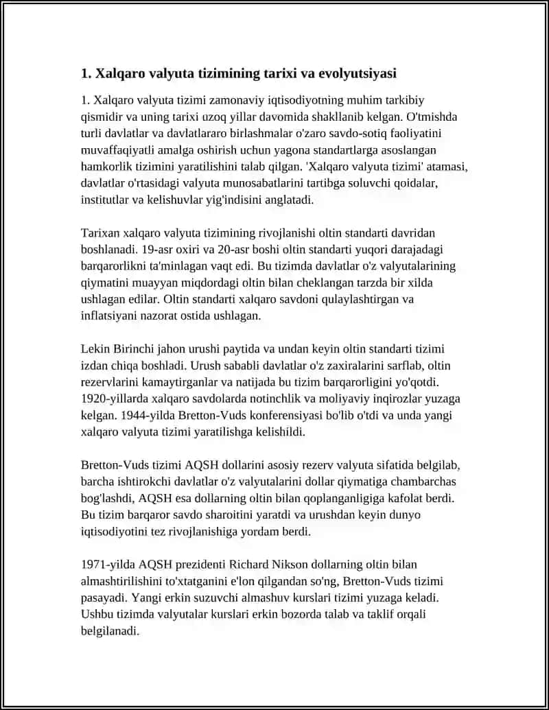 XALQARO VALYUTA VA MOLIYA-KREDIT TIZIMLARI 3
