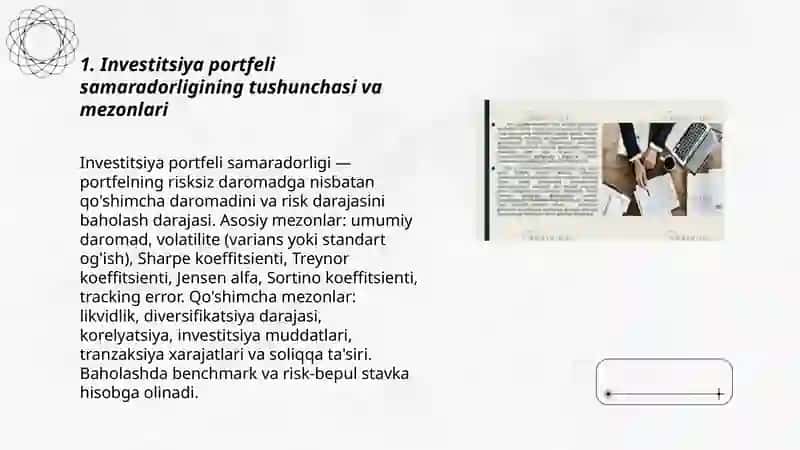 Investitsiya portfeli samaradorligini baholash 3