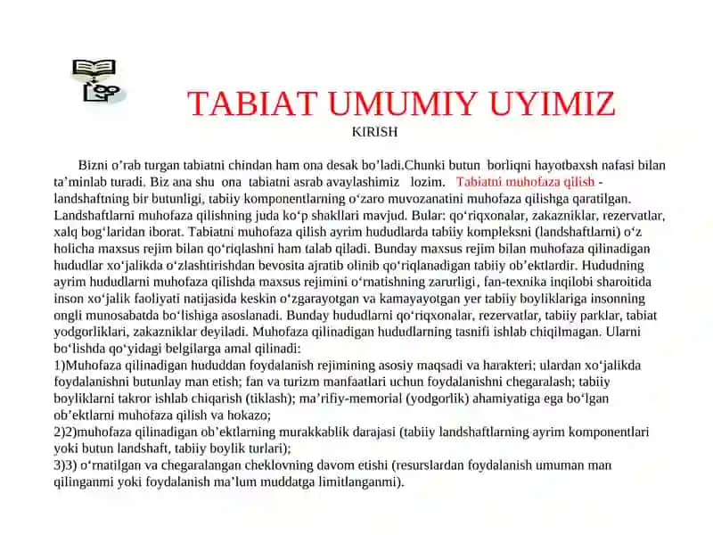 TABIAT UMUMIY UYIMIZ 3