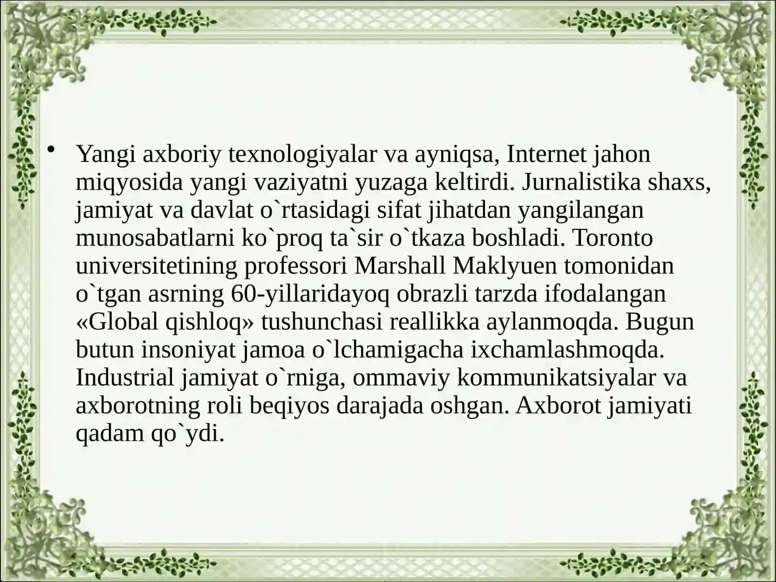 Yangi axboriy texnologiyalar va ayniqsa, Internet 3