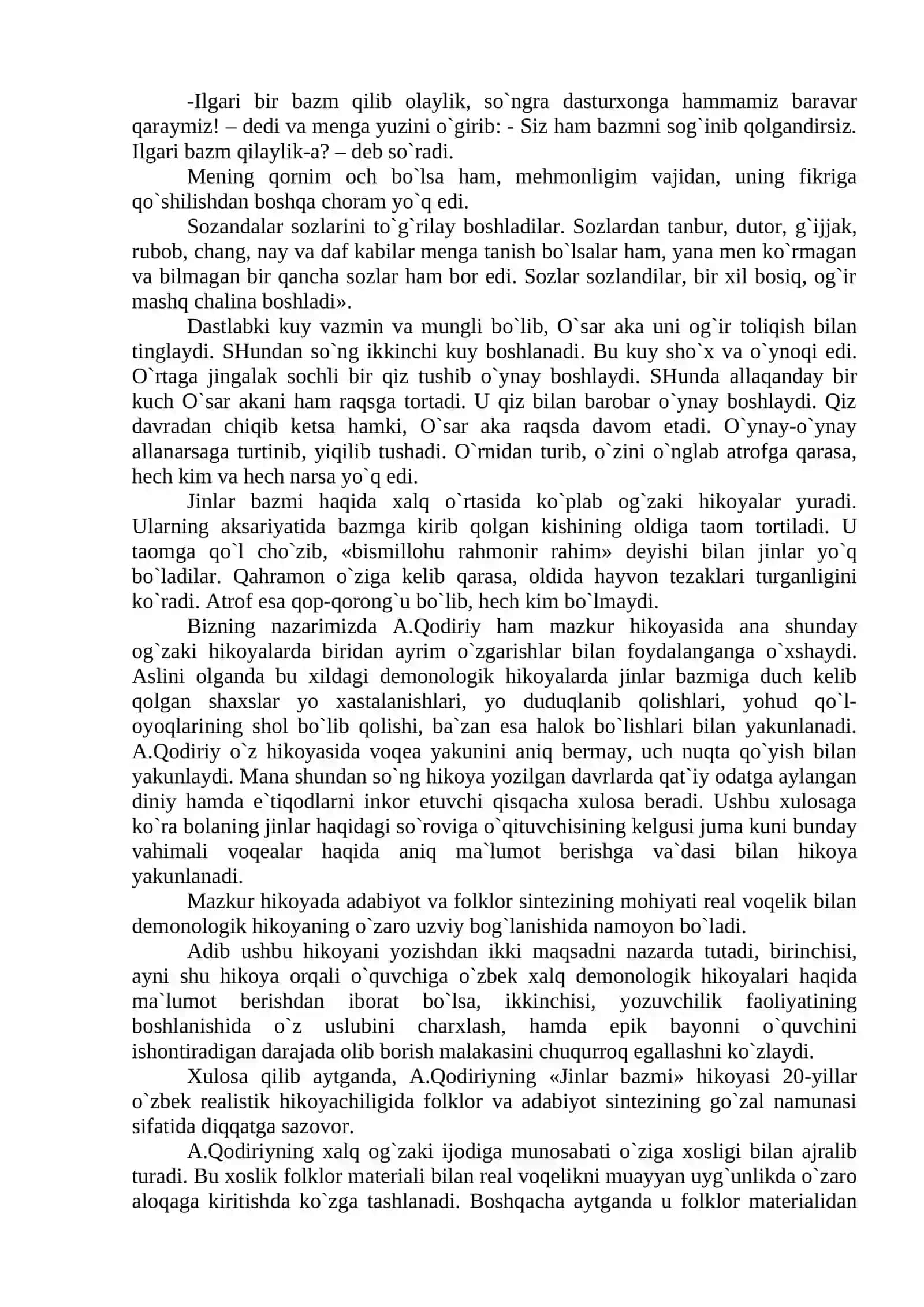O`ZBЕK HIKОYALАRIDА FОLKLОR SINTЕZI 3