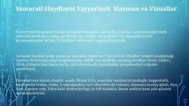 PowerPoint Taqdimotlar Uchun Vositalar 3