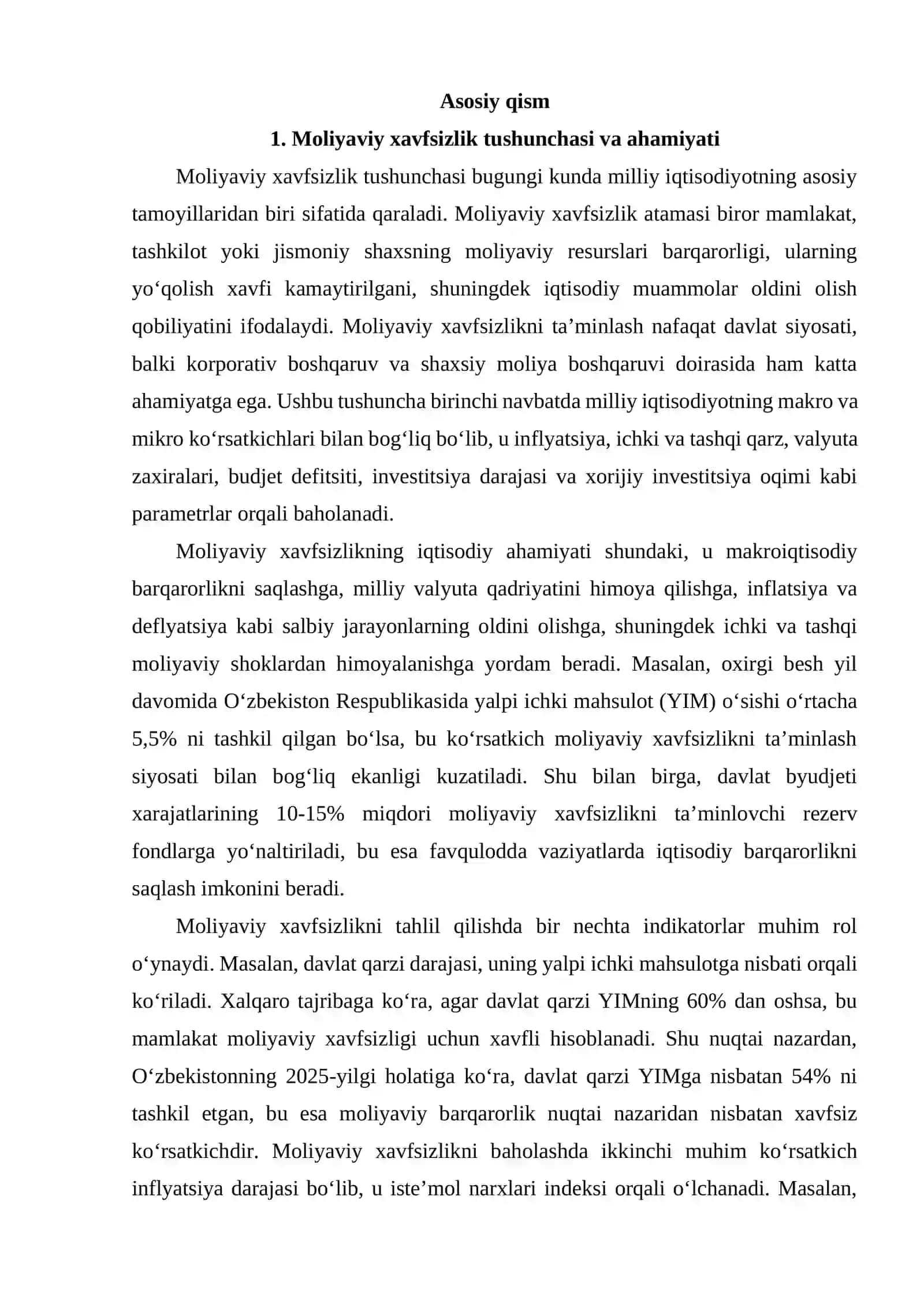Moliyaviy xafsizlik ko‘rsatkichlari va me’zonlari 3