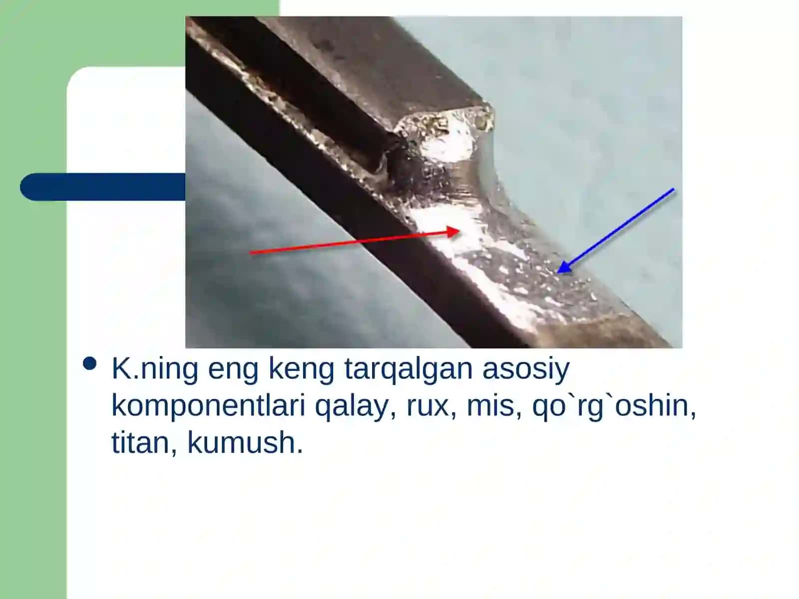 Kavsharlar oson suyuqlanuvchi qotishma 3