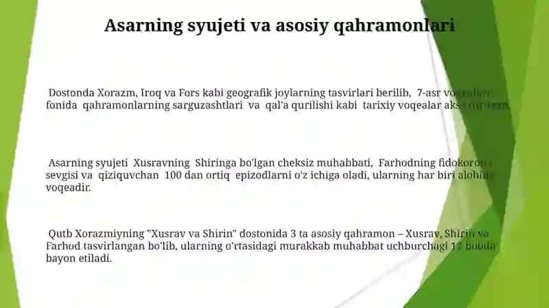 "Xusrav va Shirin" dostoni 3