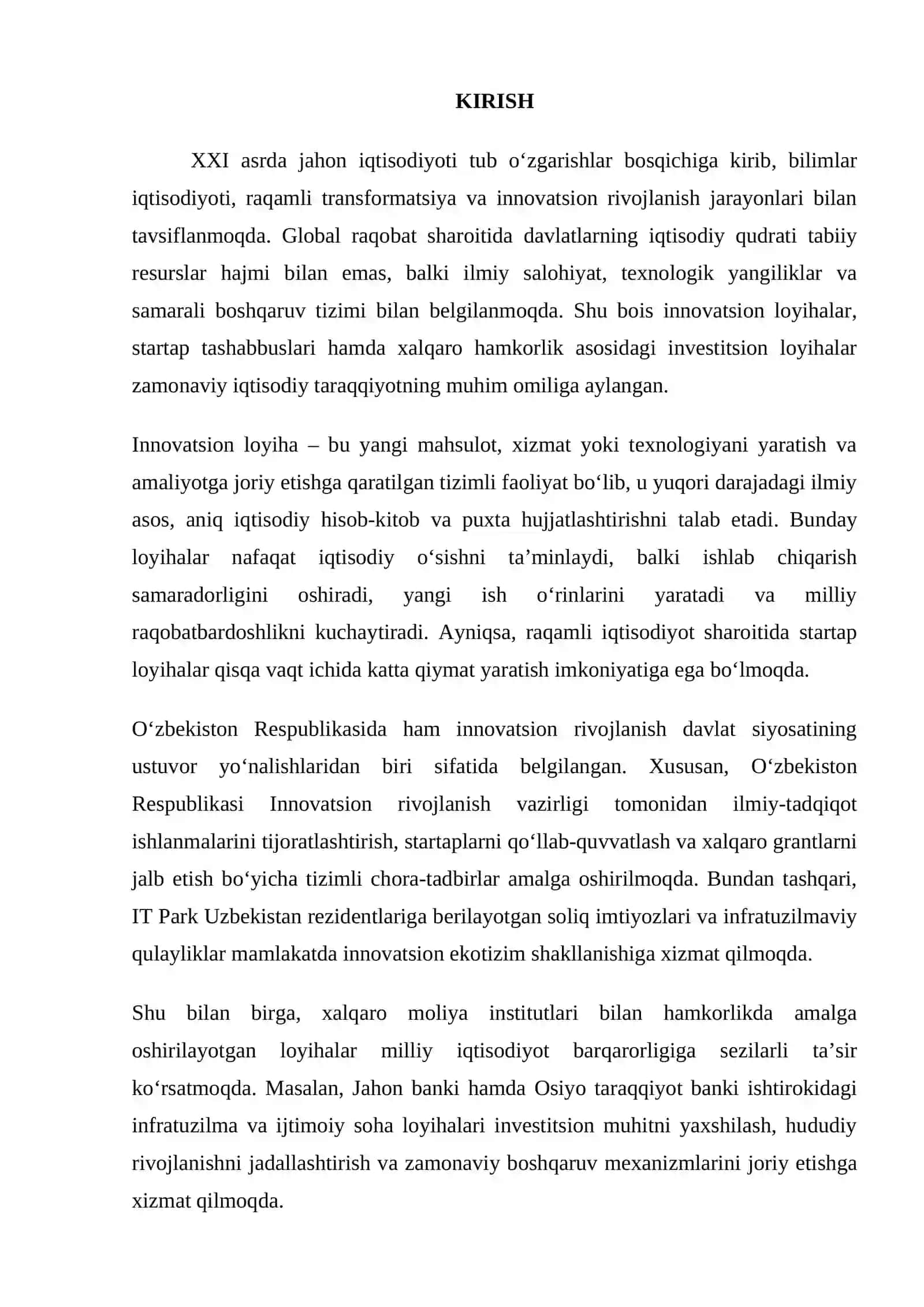 Innovatsiya va loyihalarni boshqarish 3