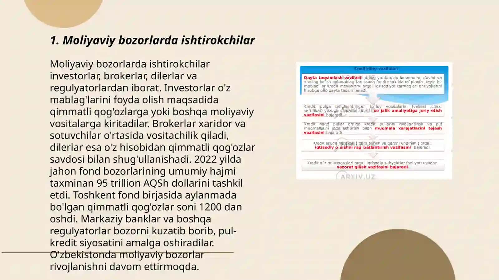 Moliyaviy bozorlarda ishtirokchilar 3