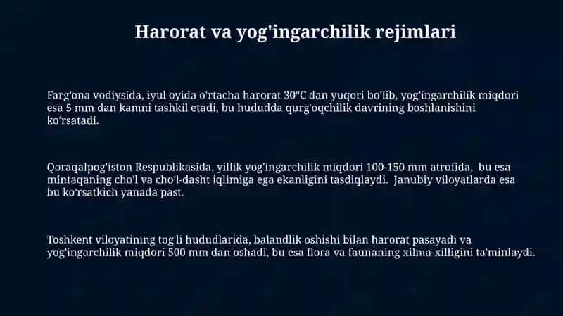 O'lka iqlimini o'rganish 3
