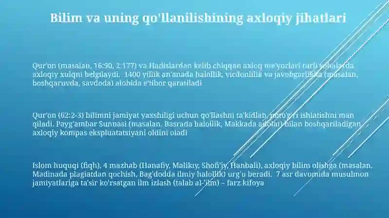 Islom talimotida axloqiy va ilmiy me'yorlar 3