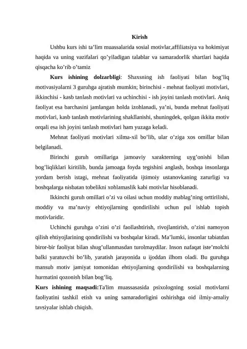 Sotsial motiv, affiliatsiya va hokimiyat 3