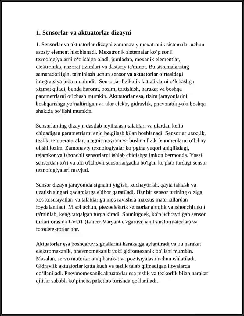 ZAMONAVIY MEXATRONIK SISTEMALAR 3