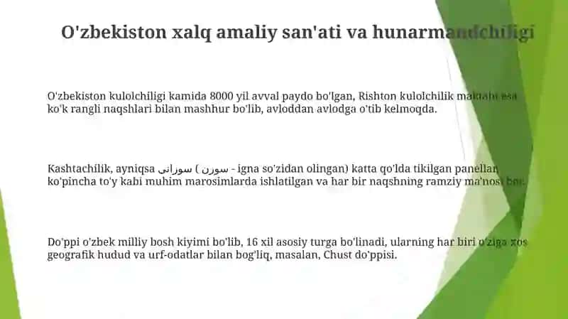O'zbekiston xalq amaliy san'ati va hunarmandchiligi 3