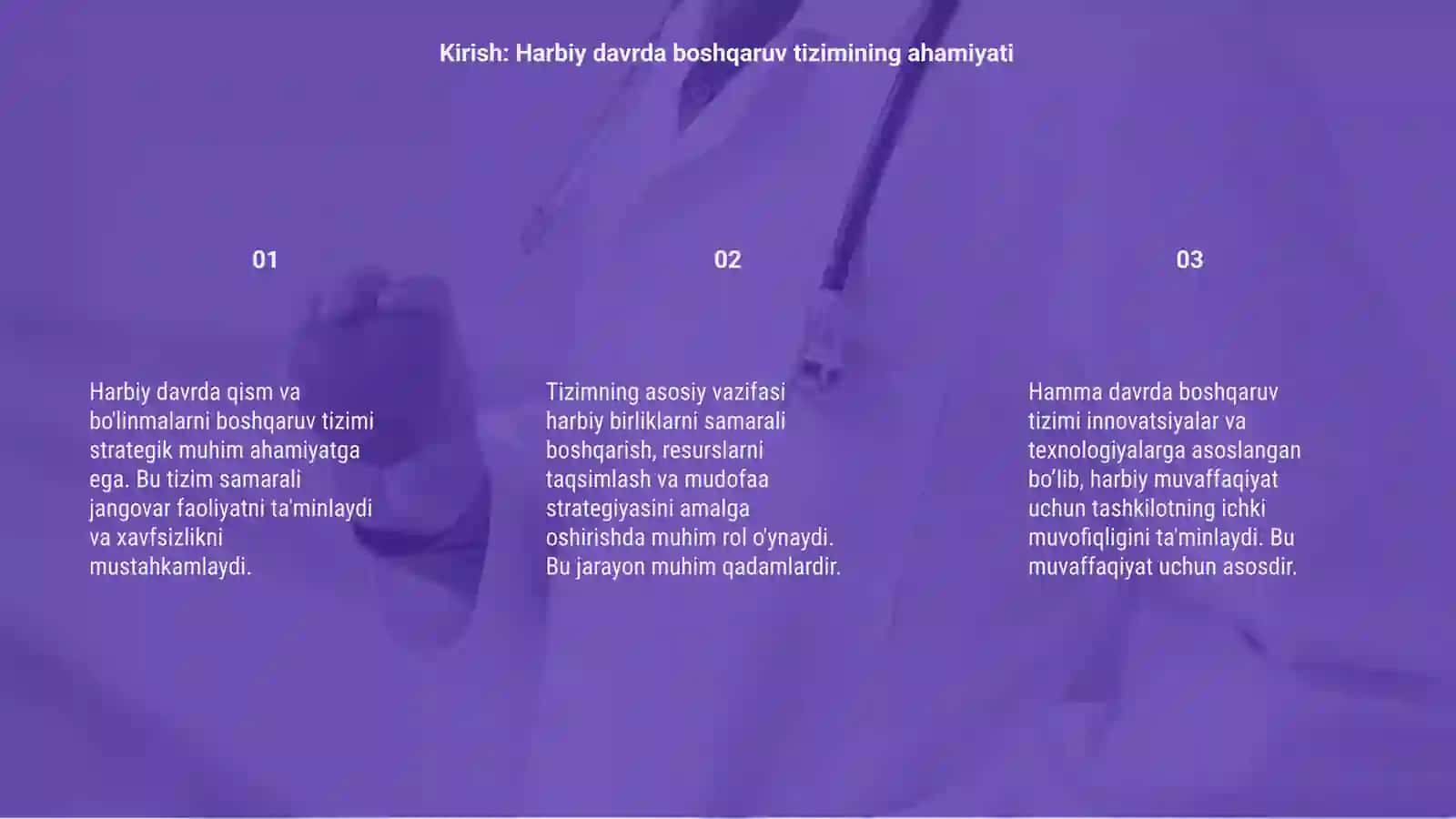 Harbiy davrda qism va bo'linmalarni boshqaruv tizimi 3