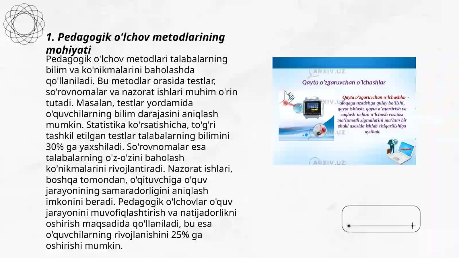 Pedagogik o‘lchov metodlari va ularning turlari 3