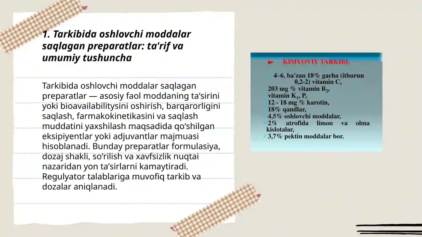 Tarkibida oshlovchi moddalar saqlagan preparatlar 3