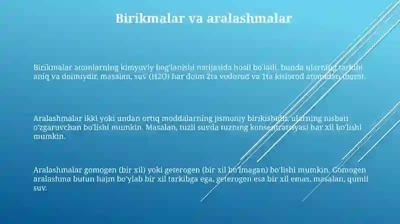 Birikmalar.Ajratadigan birikmalar 3