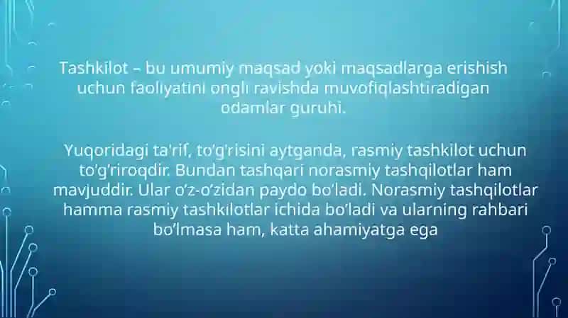 Tashkilotlar va ularni boshqarish 3