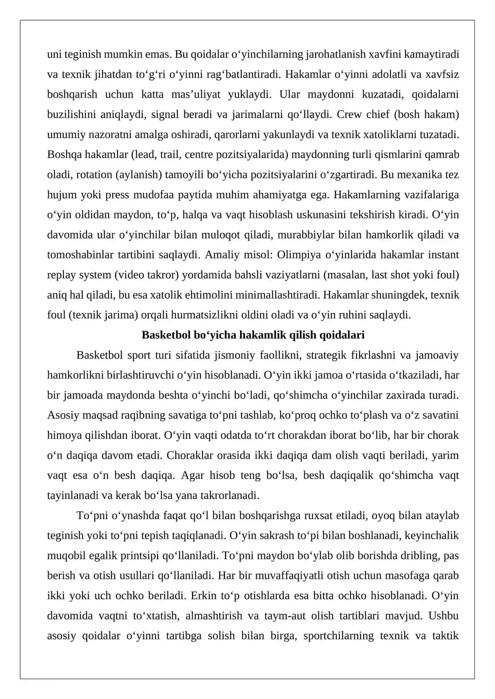 Basketbol bo‘yicha hakamlik qilish qoidalari 3