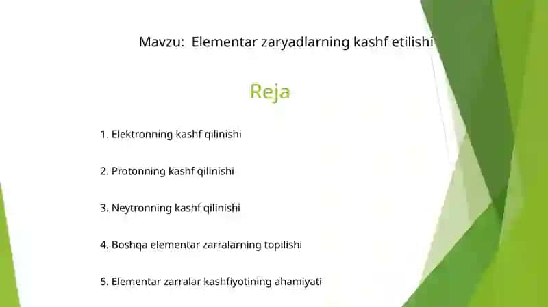 Elementar zaryadlarning  kashf etilishi 3