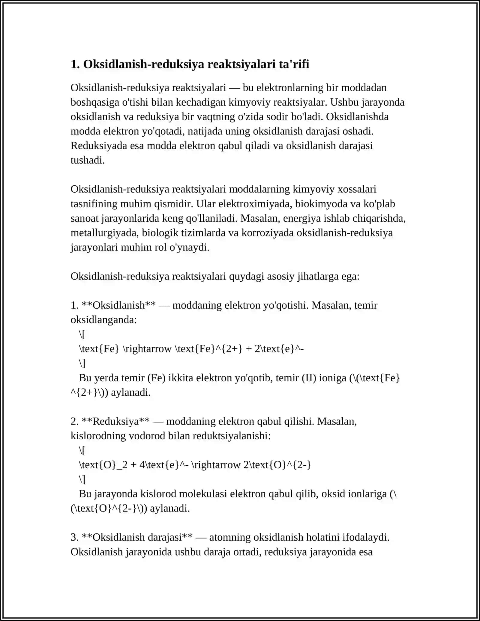 OKSIDLANISH QAYTARILISH REAKSIYLARI 3