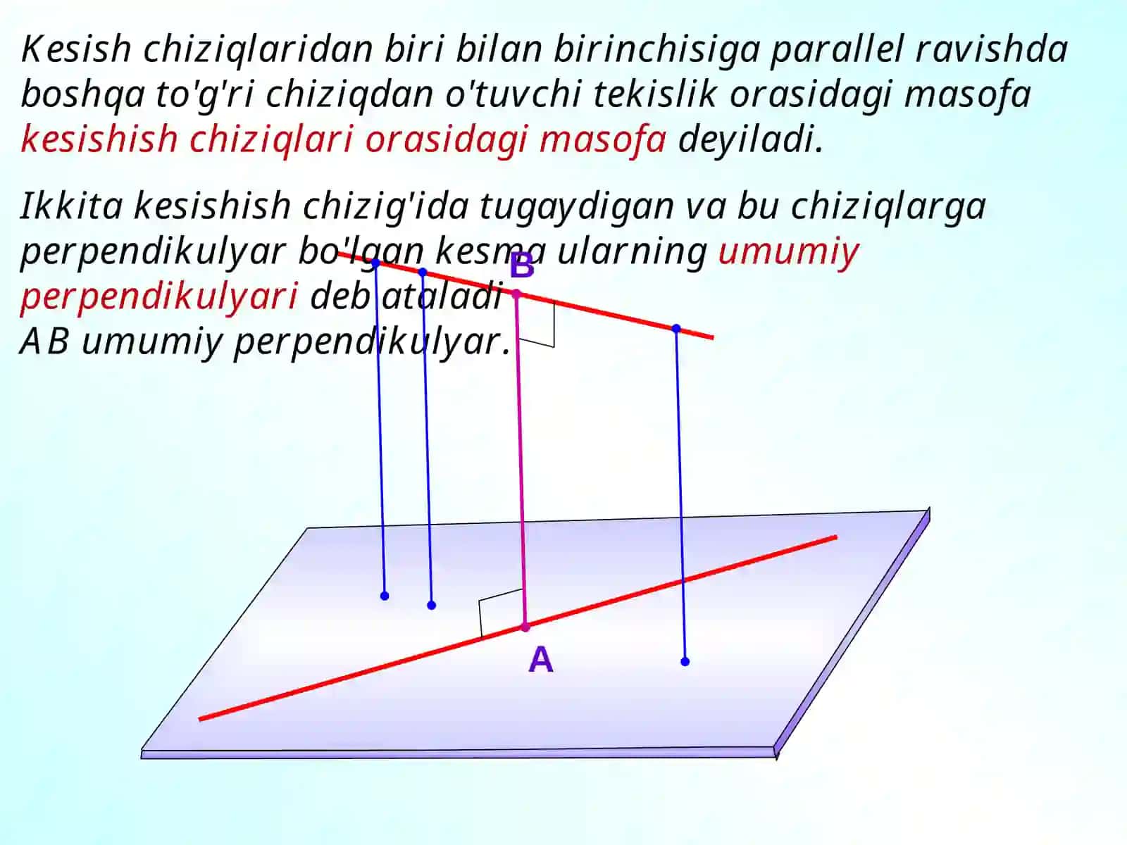 10-sinf Geometriya Uch perpendikulyarlar haqidagi teorema dars taqdimot 3