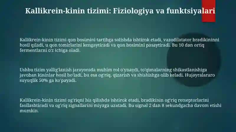 Kalikrein-Kinintizimi va Proteinopatiyalar 3