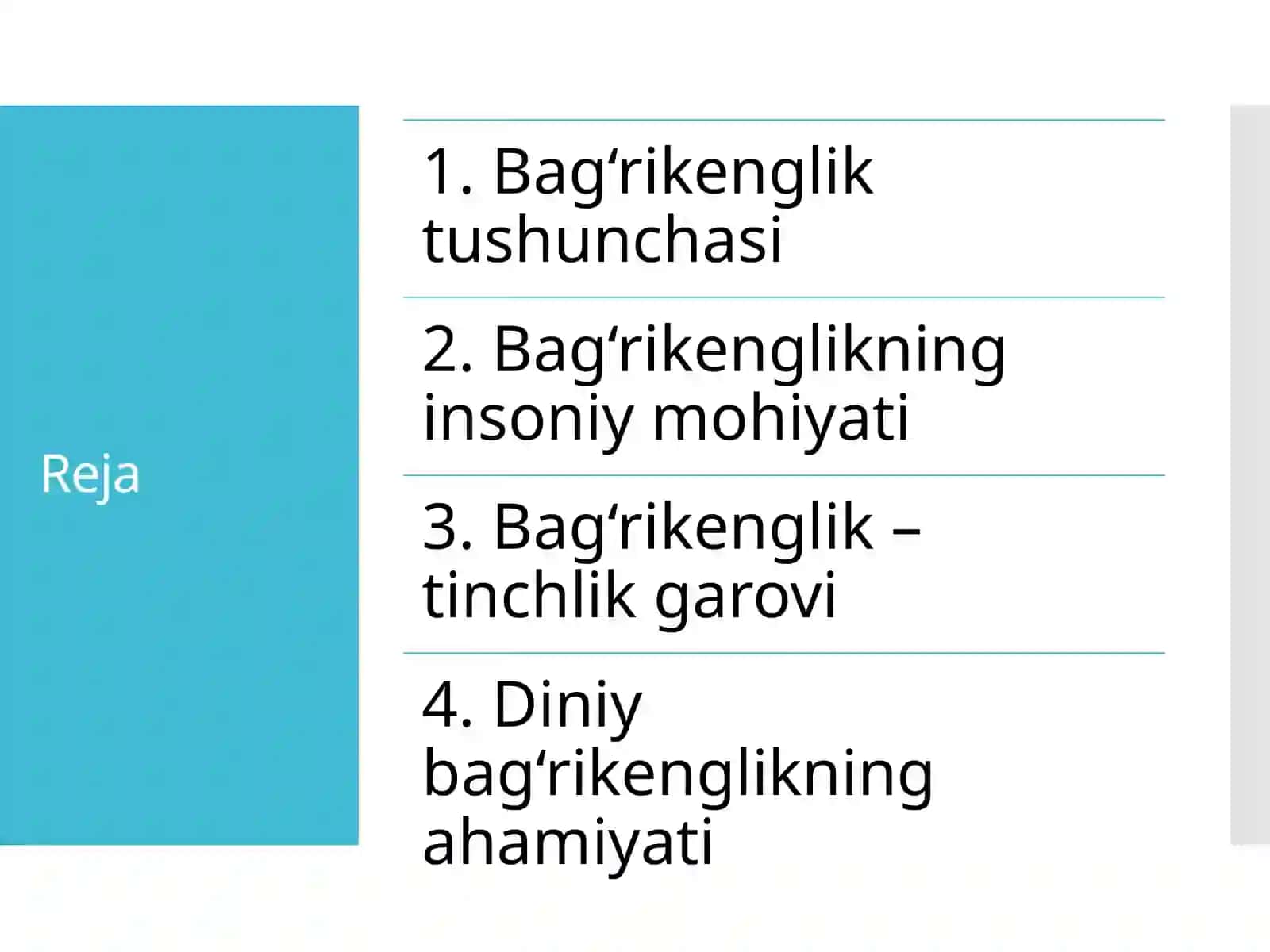 Bag‘rikenglik tushunchasi 3