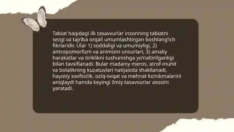 Tabiat haqidagi ilk tasavvurlarning shakillanishi 3
